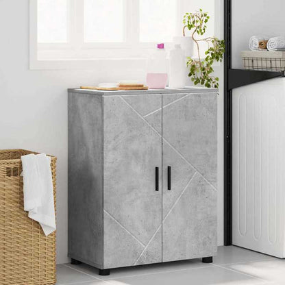 Simple European-Style Bathroom Furniture Set, Stylish and Practical Decorative Bathroom Storage, Concrete Gray Bathroom Cabinet with Shelf, 60 x 35 x 80 cm, Treated Wood