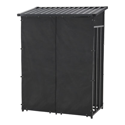 Houtopslagrek – Brandhoutrek – Haardhout Opbergrek – Buiten Houtopslag – Metalen Houtrek – Weerbestendig – 145x143x70 cm