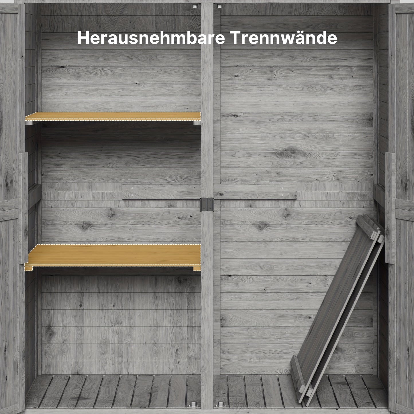 Tuinhuisje – Tuinschuur – Buitenberging – Opslagschuur – Berging – Hout – Dubbele Deuren – Twee Uitneembare Planken