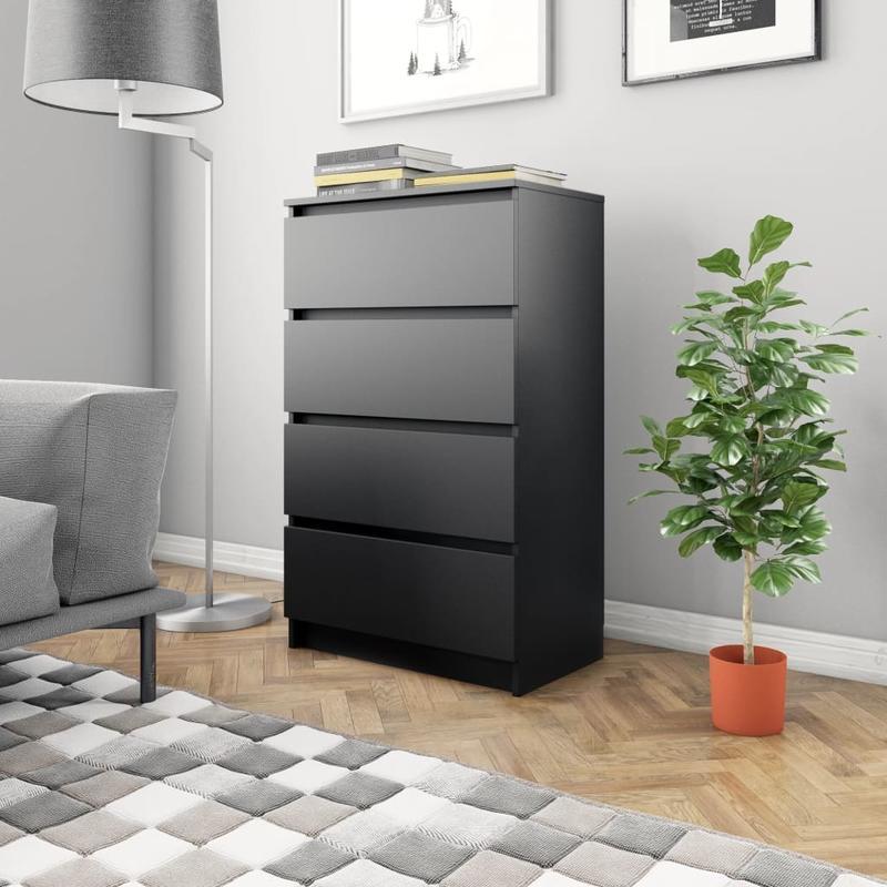 Opbergkast – Opbergmeubel – Kasten – Sideboard – Creatief Meubel – Zwart – 60x35x98,5 cm – Gefineerd Hout – Afsluitbaar
