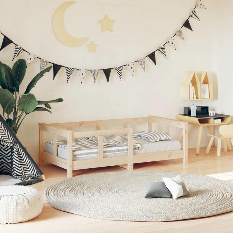 Bedframe – Kinderbed – Ledikant – Juniorbed – Peuterbed – 70x140 Cm – Massief Gebruikt Vurenhout – Verwijderbaar En Duurzaam