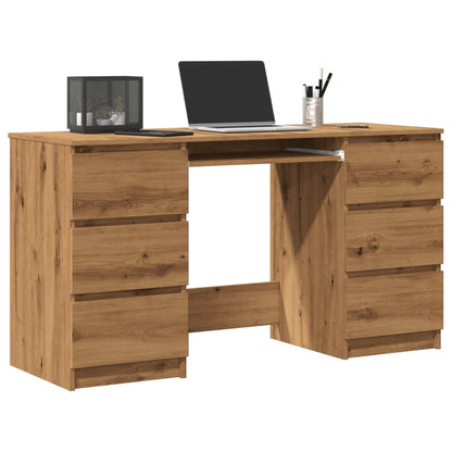 Bureau – Bureaublad – Werktafel – Schrijftafel – Kantoormeubel – 6 Lades – Hoogwaardig Behandeld Hout – Ruim Werkoppervlak