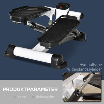 Mini Stepper for Home, Non-Slip Up-Down Stepper with LCD Display, Home Stepper Trainer with Two Large Pedals, Steel, Black
