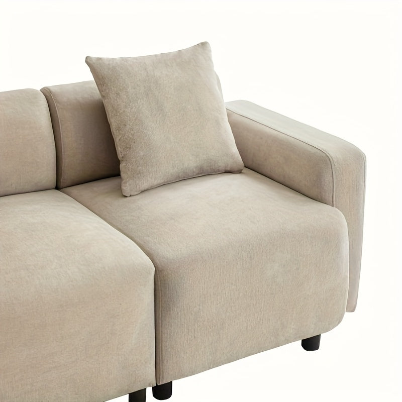 3-Zits Bank – Sofa – Bankstel – Zitbank – Hoekbank – Mosterdgeel – Comfortabele Zachte Stof – Stevig Frame