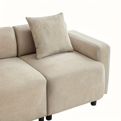3-Zits Bank – Sofa – Bankstel – Zitbank – Hoekbank – Mosterdgeel – Comfortabele Zachte Stof – Stevig Frame