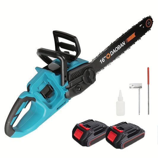 Elektrische Kettingzaag – Snoerloze Zaag – Accu Kettingzaag – Handkettingzaag – Draadloze Kettingzaag – 40,64 cm Zaagblad – 1500W Borstelloze Motor – 2x 1300mAh Batterijen – Veiligheidsslot – Ergonomisch Handvat