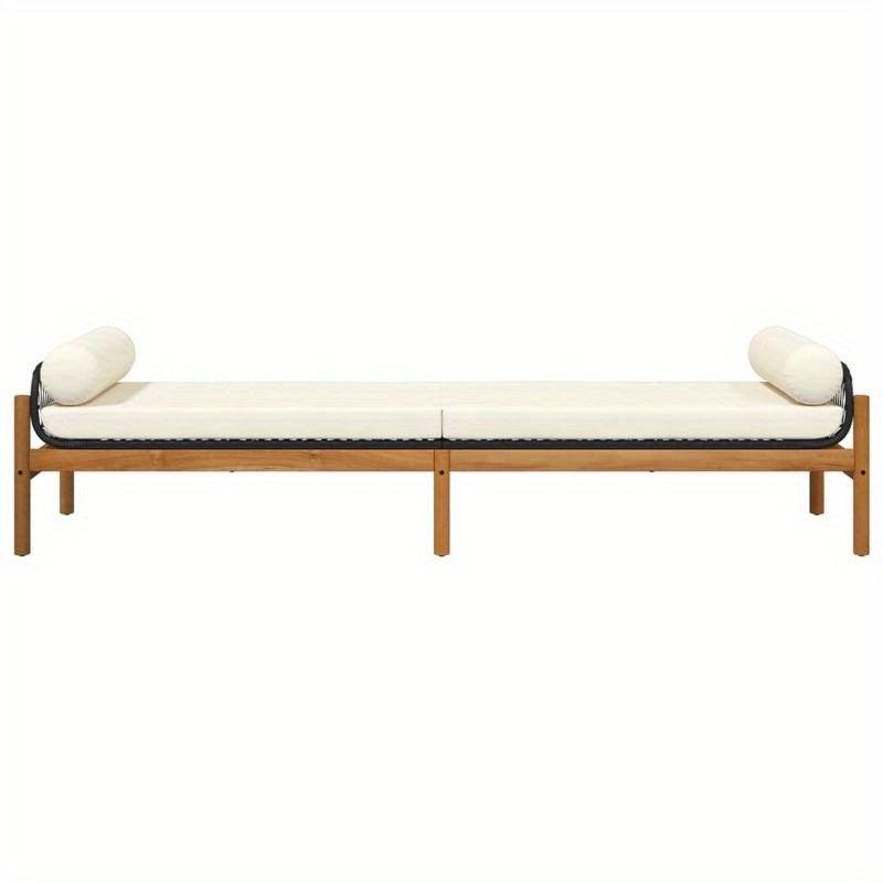 Tuinbank – Buitenbank – Patio Bank – Tuinmeubel – Loungeset – Zwart Acacia Weefsel – Weerbestendig Tungsten Stalen Frame