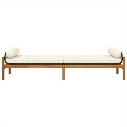 Tuinbank – Buitenbank – Patio Bank – Tuinmeubel – Loungeset – Zwart Acacia Weefsel – Weerbestendig Tungsten Stalen Frame