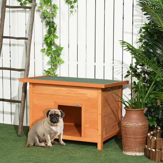 Hondenhok – Hondenhuis – Kennel – Hondenbench – Dierenhok – Houten Met Opening Dak – Weerbestendig Bitumendak – 85x58x58 cm – Grenenhout Pre-Oiled