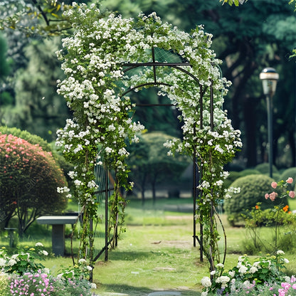 XXXL Metal Garden Arch Trellis U-Shaped Plant Climbing Frame for Beans Grape