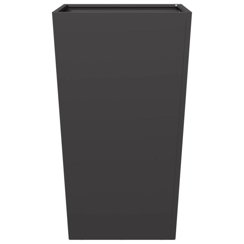 Plantenbak – Bloembak – Plantenpot – Bloempot – Zwarte Stalen Set – 45x45x75 cm – Robuust & Weerbestendig