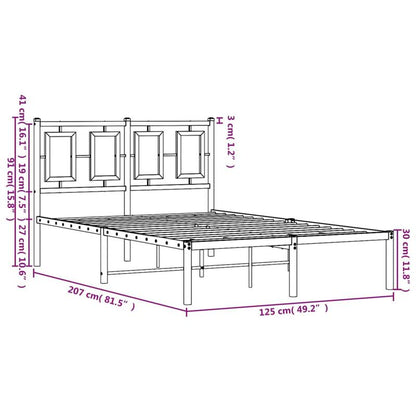 Modern White Metal Bed Frame with Headboard, 120x200cm - Powder-Coated Steel for Strength & Stability, Minimalist Design for Contemporary Bedrooms