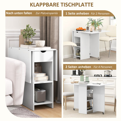 Compact Make-up Tafel – Kaptafel – Make-up Bureau – Schminktafel – Make-up Spiegel – Wit – LED-Verlichting – Opvouwbaar Tafelblad