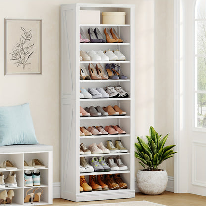 Schoenenkast – Schoenenrek – Schoenenopberger – Schoenenmeubel – Schoenenbank – Vrijstaand – Verstelbare vakken – Ruimte voor 27-30 paar – Wit – Compact en stijlvol design