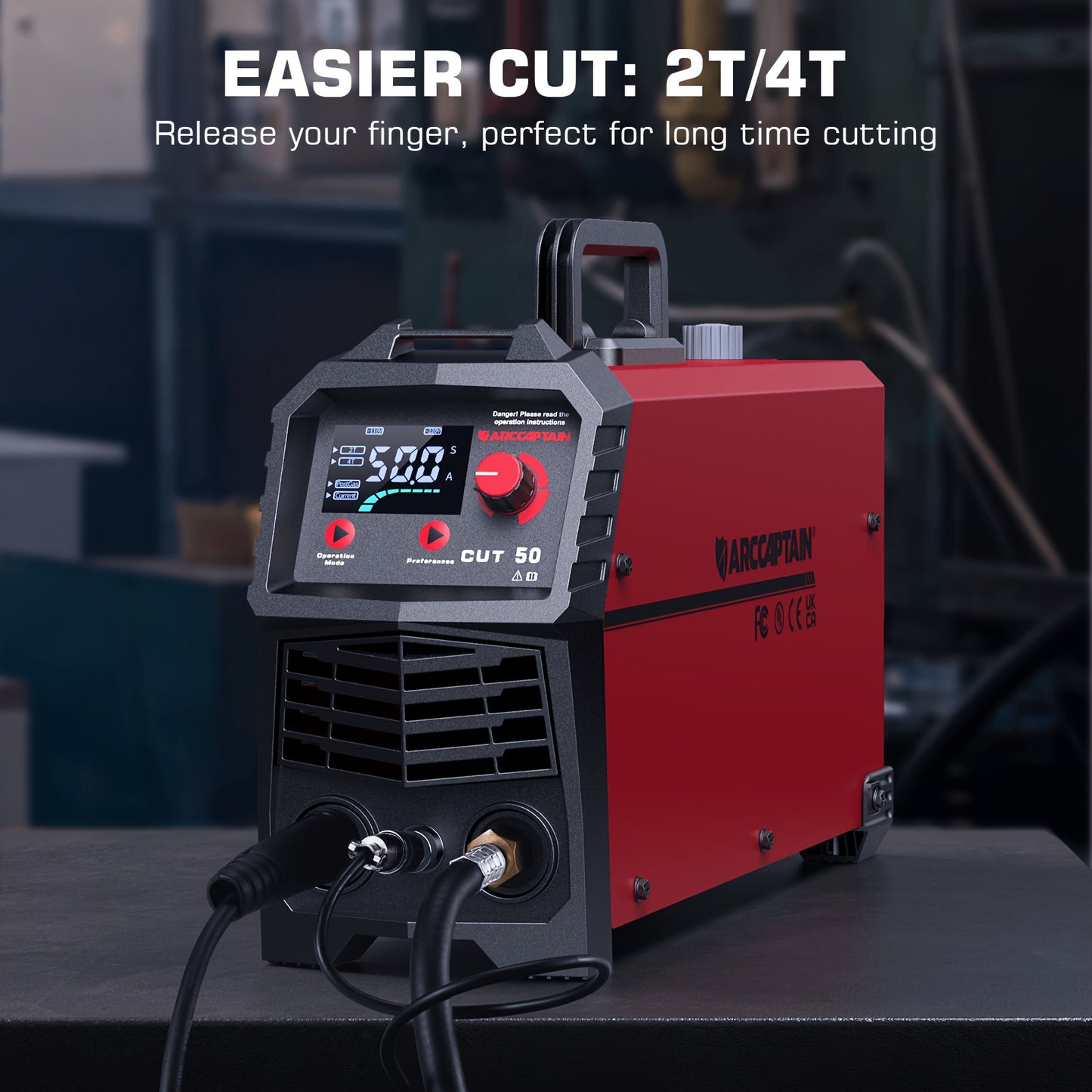 Plasma Snijder – Plasma Cutter – Metaalsnijder – Plasma Snijmachine – Plasma Snijsysteem – 50A Heavy-Duty – Dual Voltage 110V/220V – Nette Sneden Tot 12,7 mm – Zonder Externe Luchttoevoer
