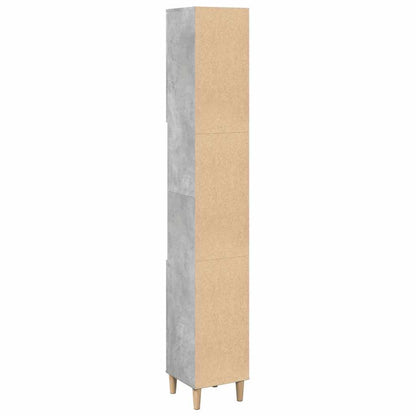 Badkamerkast – Opbergkast – Kastje – Bergmeubel – Meubel – Beton Grijs – Robuust Hout – Compact 30x30x190 cm