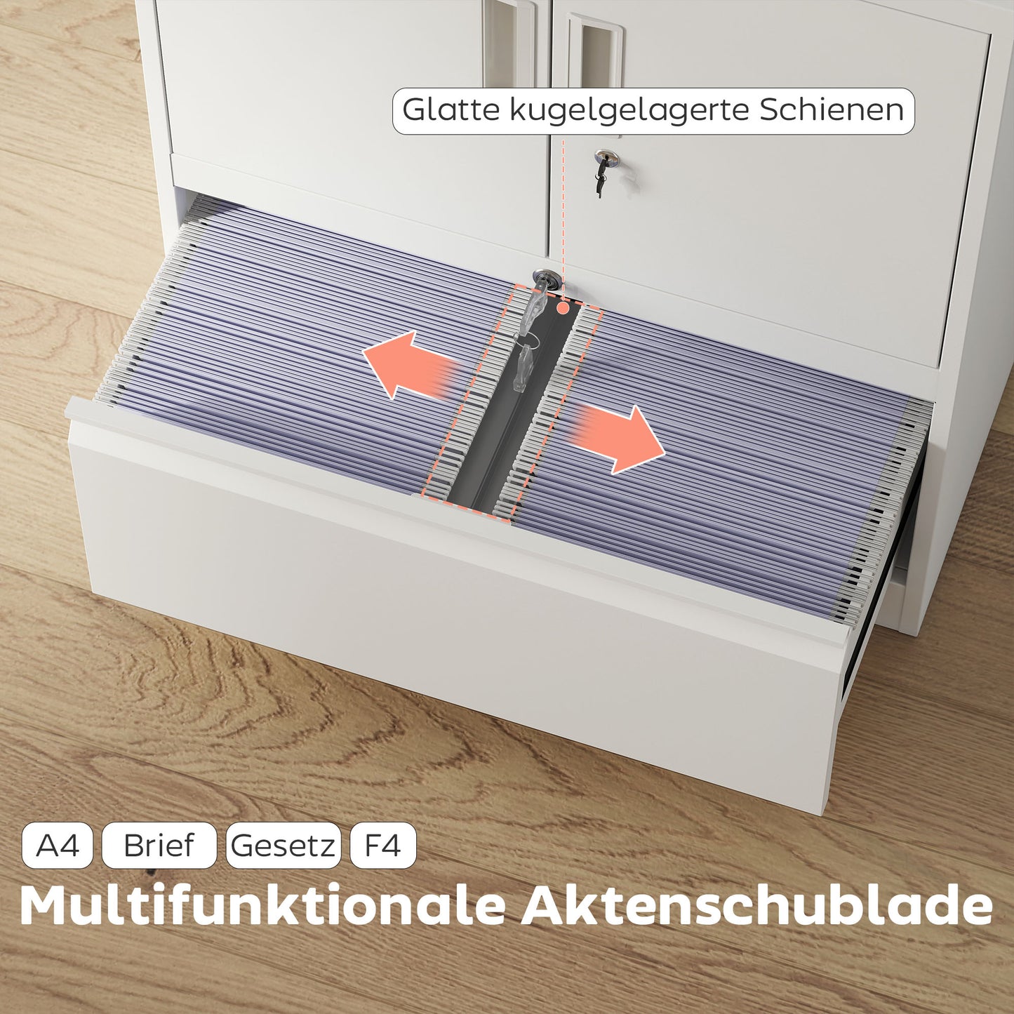 Stalen Opbergkast – Archiefkast – Kluis – Opbergkast Met Slot – Kantoor Kast – Verstelbare Legplanken – Wit – Veilig En Duurzaam