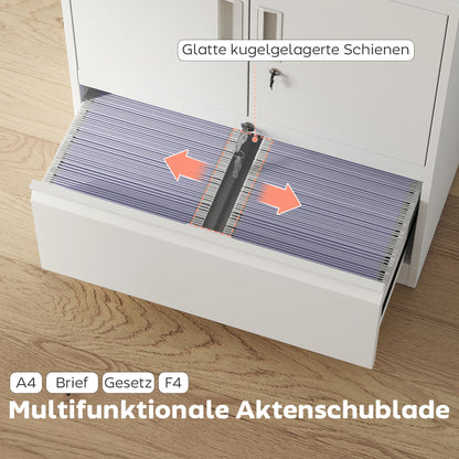 Stalen Opbergkast – Archiefkast – Kluis – Opbergkast Met Slot – Kantoor Kast – Verstelbare Legplanken – Wit – Veilig En Duurzaam
