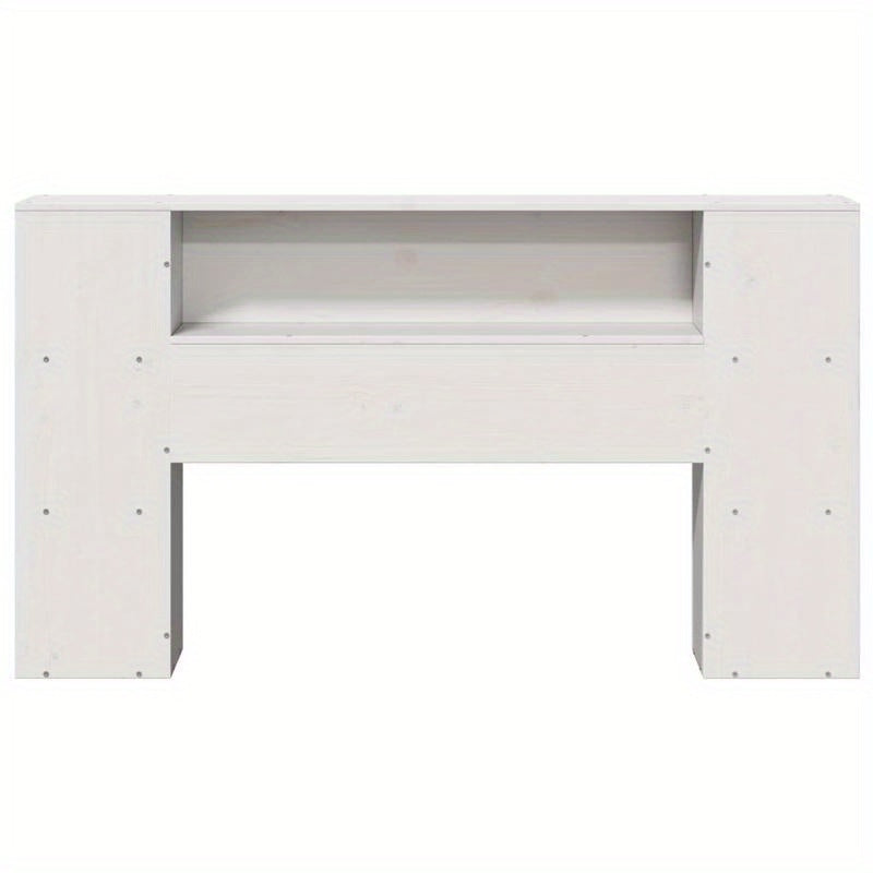 Bedombouw – Hoofdeinde – Bedframe – Opbergbed – Slaapkamermeubel – Wit Massief Dennenhout – 160 cm Breed – Ruimtebesparend Met Planken En Laden