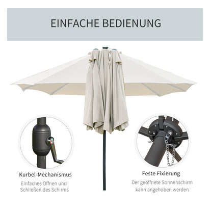 Ovale Zonwering – Schaduwdoek – Terrasdoek – Zonnescherm – Buitenluifel – Crème Kleur – 440 x 256 cm – Weerbestendig Materiaal
