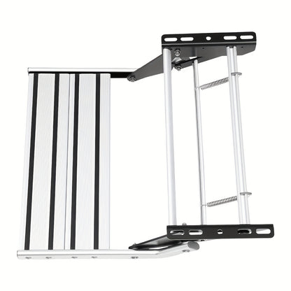 Instaptrap Camper – Opvouwbare Trap – Caravan Trap – Bus Instap – Enkele Trede – Aluminium Legering – Antislip Voetplaat – Draagkracht 150 kg – Zilver