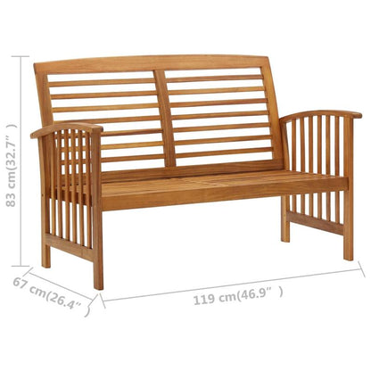 3-delige Loungeset – Tuinmeubel – Loungeset Hout – Buitenmeubel – Balkonset – Acaciahout – Weerbestendig – Compact Design