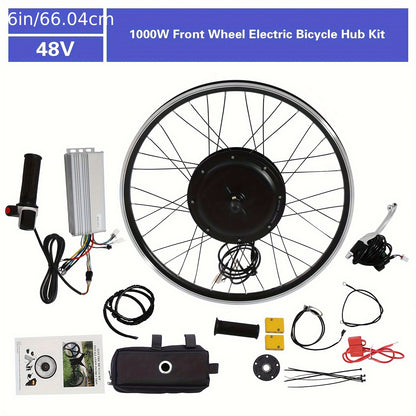Fietswiel – Voorwiel – Stadsfiets Wiel – Elektrisch Wiel – Fiets Upgrade Kit – 26 Inch Aluminium Velg – 1000W Borstelloze Motor