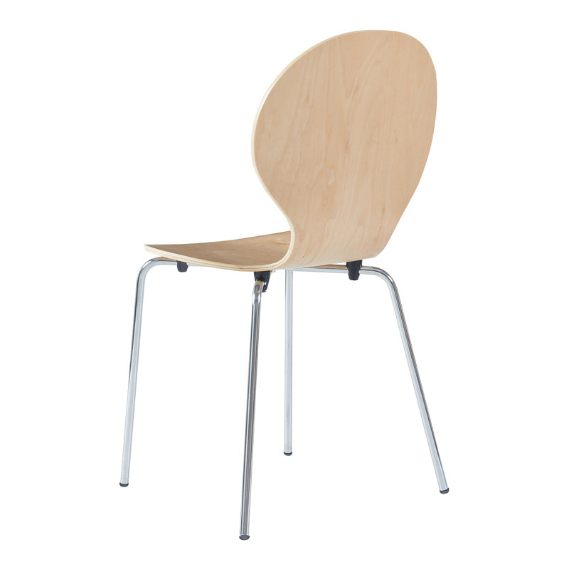 Eetkamerstoel – Stoel – Kuipstoel – Stoelset – Barkruk – Stapelbaar – Berkenhout Met Metalen Poot – Zithoogte 46 cm – Set Van 4