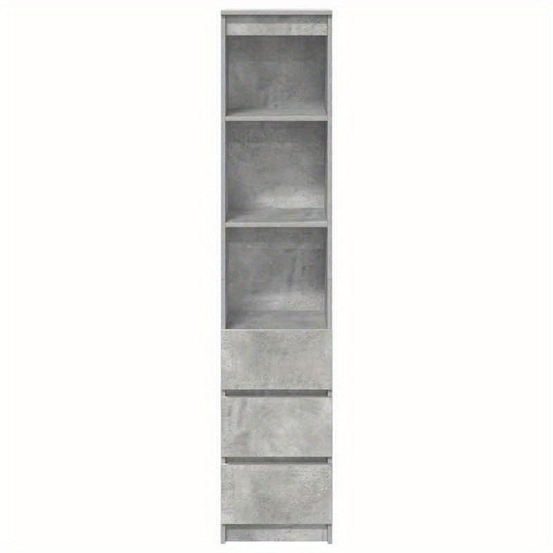 Modern 3-Tier Wooden Credenza with Removable Shelves - 37, 5x35x180cm, Durable Hardwood & Artificial Wood, No Assembly Required, Freestanding Storage Cabinet for Living Room, Bedroom, Office - Space-Saving Design, Bedroom Org