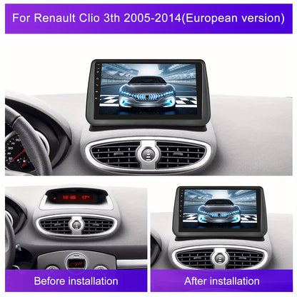 Android 15 Autoradio Renault Clio 3 – Multimedia Systeem – Navigatie Radio – Touchscreen Unit – CarPlay Android Auto – 9 Inch Scherm – 4GB RAM 64GB Opslag – AHD Achteruitrijcamera Inclusief Microfoon