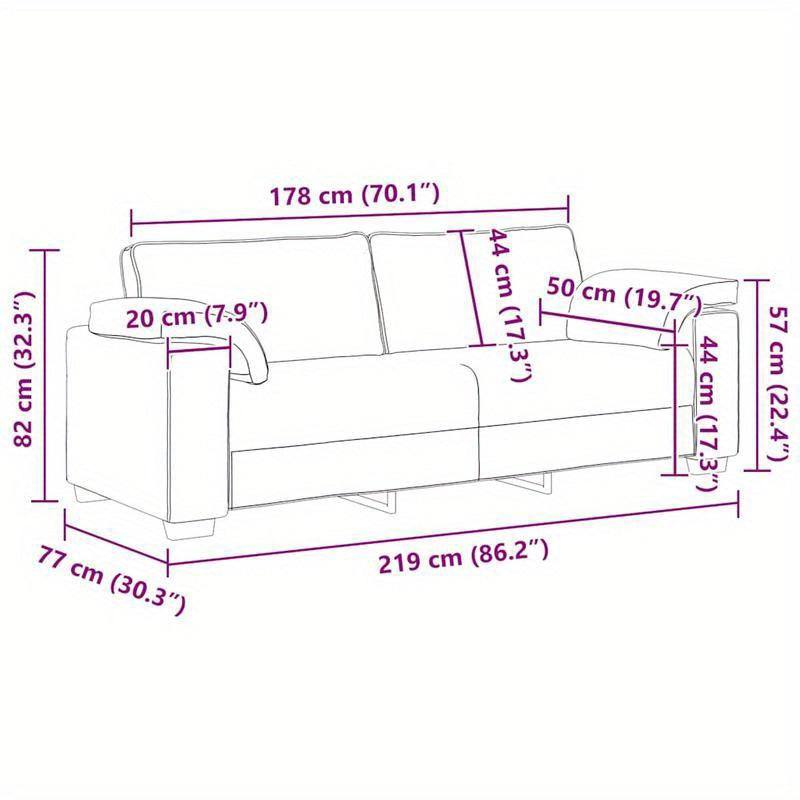 Slaapbank – Zitbank – Bankstel – Bedbank – Fauteuil – 3-zits met 2 stoelen – Lichtblauw wit – Hardhouten frame – Compact 178 cm hoog – Direct gebruiksklaar zonder montage