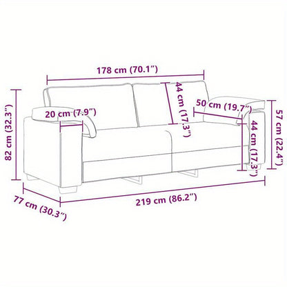 Slaapbank – Zitbank – Bankstel – Bedbank – Fauteuil – 3-zits met 2 stoelen – Lichtblauw wit – Hardhouten frame – Compact 178 cm hoog – Direct gebruiksklaar zonder montage