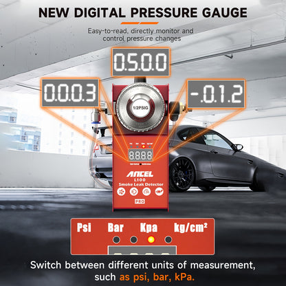 Rookmachine Auto – Rooktester – Lekdetectie Apparaat – Lekkage Opsporer – EVAP Leak Detector – Ingebouwde Luchtcompressor – Digitale Rookstroommeter