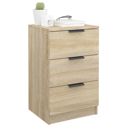 Modern Minimalist Bedside Table with 3-Drawer Storage - Sonoma Oak Finish, Light & Brown Tones, Space-Saving Design, Easy Assembly, Compact Nightstand for Small Spaces, Sturdy Hardwood Construction, 68.58cm Height, 101.6cm Wi