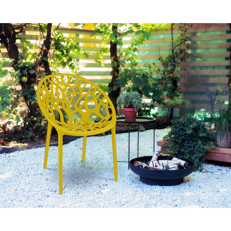 Gele Stoel – Eetkamerstoel – Tuinstoel – Designstoel – Kunststof Stoel – Weerbestendig – 80 cm Hoog – Max 120 kg Belastbaar