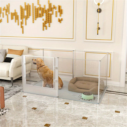 Acrylic Binnenren – Speelren – Binnenkooi – Ren Voor Kleine Huisdieren – Multi-Panel Kooi – 124x63x40 cm – Krasbestendig Acryl – Veilig Ontsnapproof Design