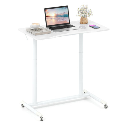 Mobiel Zit-Sta Bureau – Verstelbaar Bureau – Sta Bureau – Laptop Bureau – Mobiel Bureau – Compact Design – Aluminium Metalen Frame – Inklapbaar Met Remmen