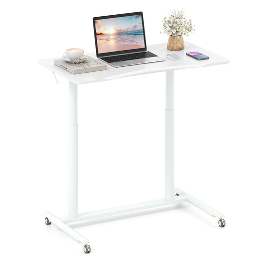Mobiel Zit-Sta Bureau – Verstelbaar Bureau – Sta Bureau – Laptop Bureau – Mobiel Bureau – Compact Design – Aluminium Metalen Frame – Inklapbaar Met Remmen