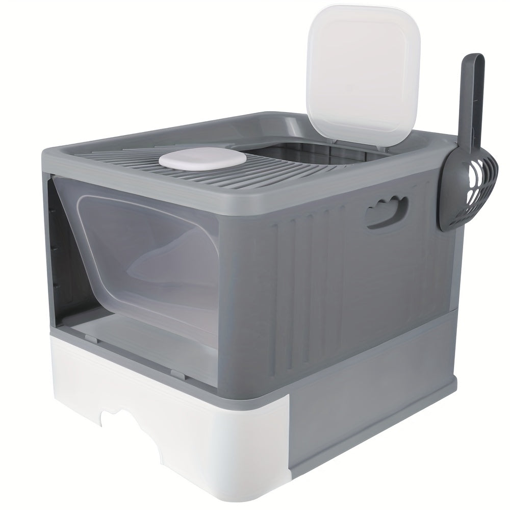 kattenbak – kattentoilet – kattengritbak – kattenschep – kattenbaklade – UV-sterilisatie – duurzaam plastic 48x37x38 cm grijs