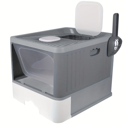 kattenbak – kattentoilet – kattengritbak – kattenschep – kattenbaklade – UV-sterilisatie – duurzaam plastic 48x37x38 cm grijs