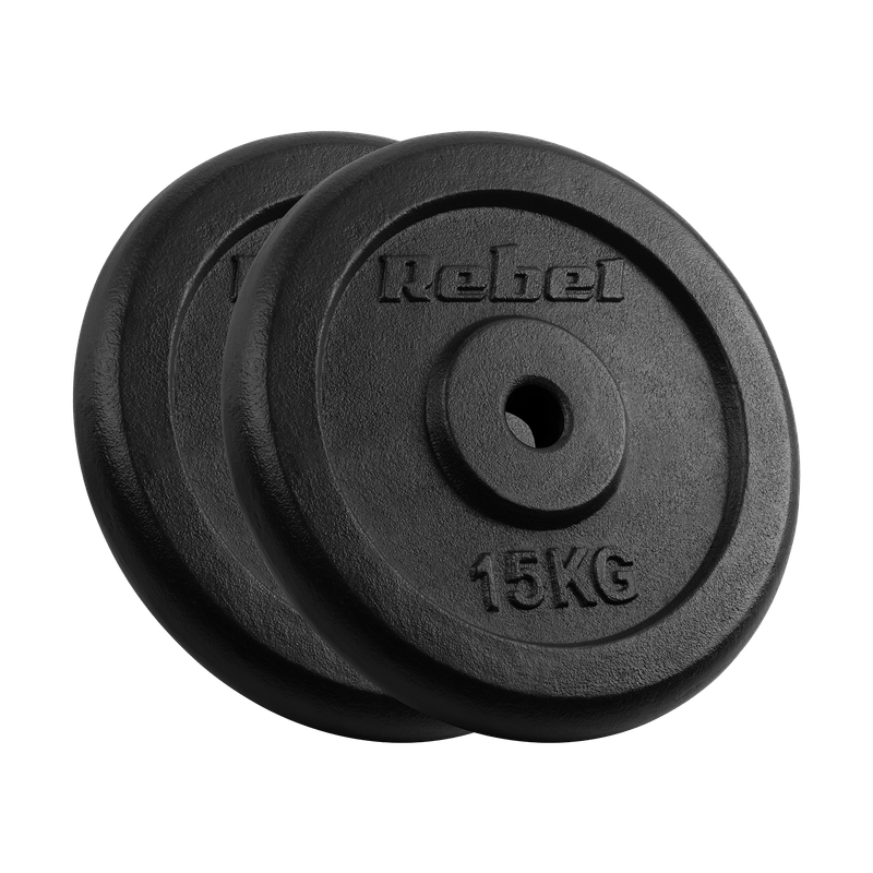 Gietijzeren Gewichtenset – Halterschijven – Gewichtsschijven – Power Plates – Dumbbell Schijven – 2 x 15 kg – 31 mm Gat – Duurzaam Gietijzer
