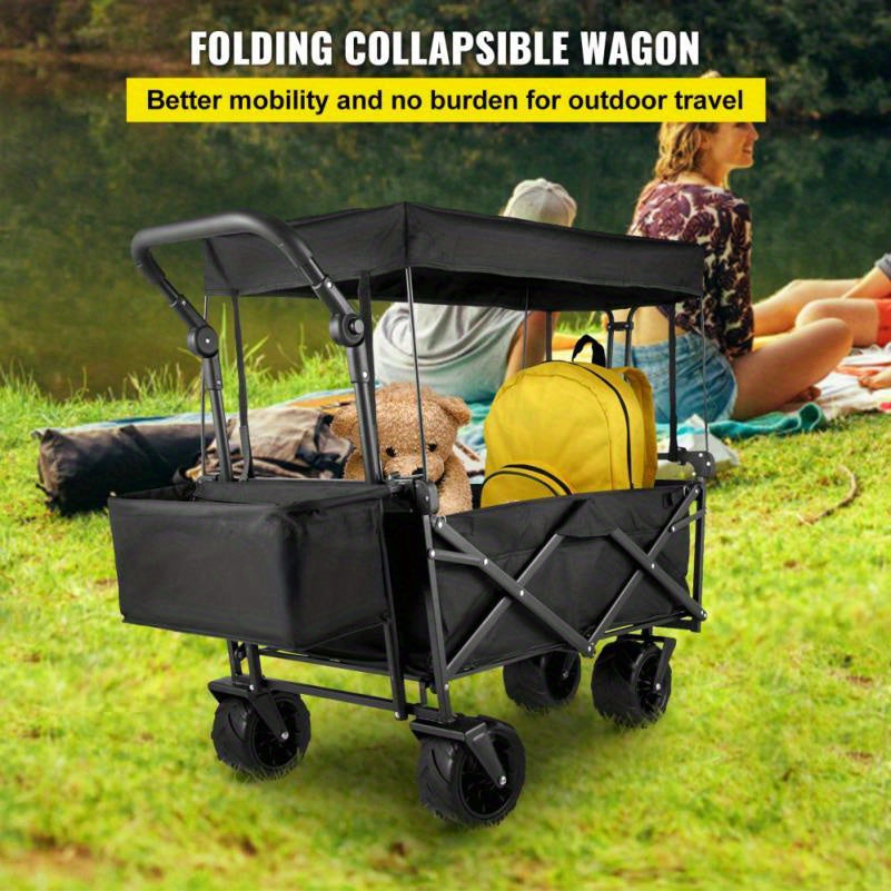Multifunctionele Bolderwagen – Opvouwbare Wagen – Transportkar – Strandwagen – Tuinwagen – 600D Oxford Materiaal – Grote All-Terrain Wielen