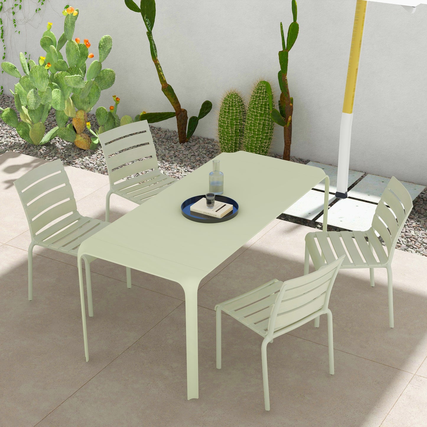 Bistro Stoelen Set – Tuinstoelen – Stapelbare Stoelen – Balkon Stoelen – Tuinmeubilair – UV-bestendig – 42x54x78 cm – Groen