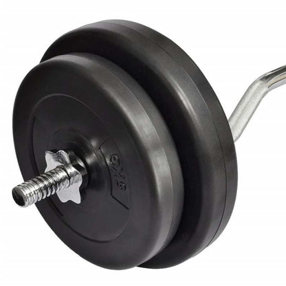 Dumbbell Set – Halterset – Gewichten Set – Curl Bar – Fitness Set – 30 kg Totaalgewicht – Duurzaam Polypropyleen