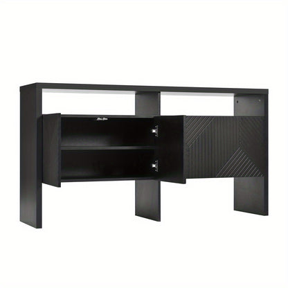Dressoir – Ladekast – Buffetkast – Opbergkast – Kast – Modern – Hardhouten Frame – 140x75x35 cm