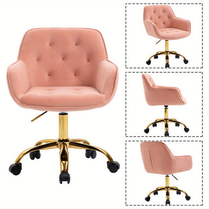 Bureaustoel – Bureaustoel Met Wieltjes – Bureau Stoel – Gamingstoel – Kantoorstoel – Ergonomisch Design – Verstelbare Hoogte – Velvet Bekleding – Houten Frame