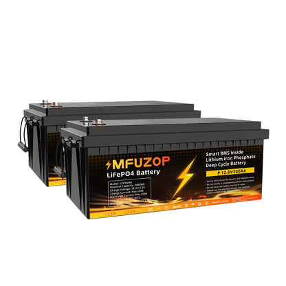 Lithium Accu – Lithium Batterij – 2 Stuks - LiFePO4 Accu – 12V – 300Ah – Hoge Capaciteit – Slim Batterijbeheersysteem (BMS)