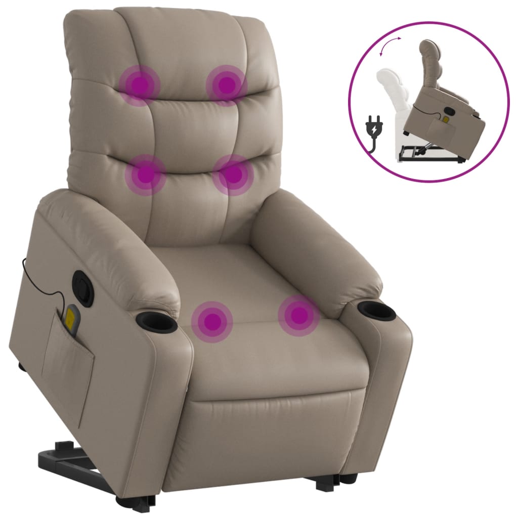 Sta-op stoel – Elektrische relaxfauteuil – Liftstoel – Verstelbare zetel – Elektrische relaxstoel – Elektrisch verstelbaar – Kunstleren bekleding – Liftfunctie met 135° kantelstand