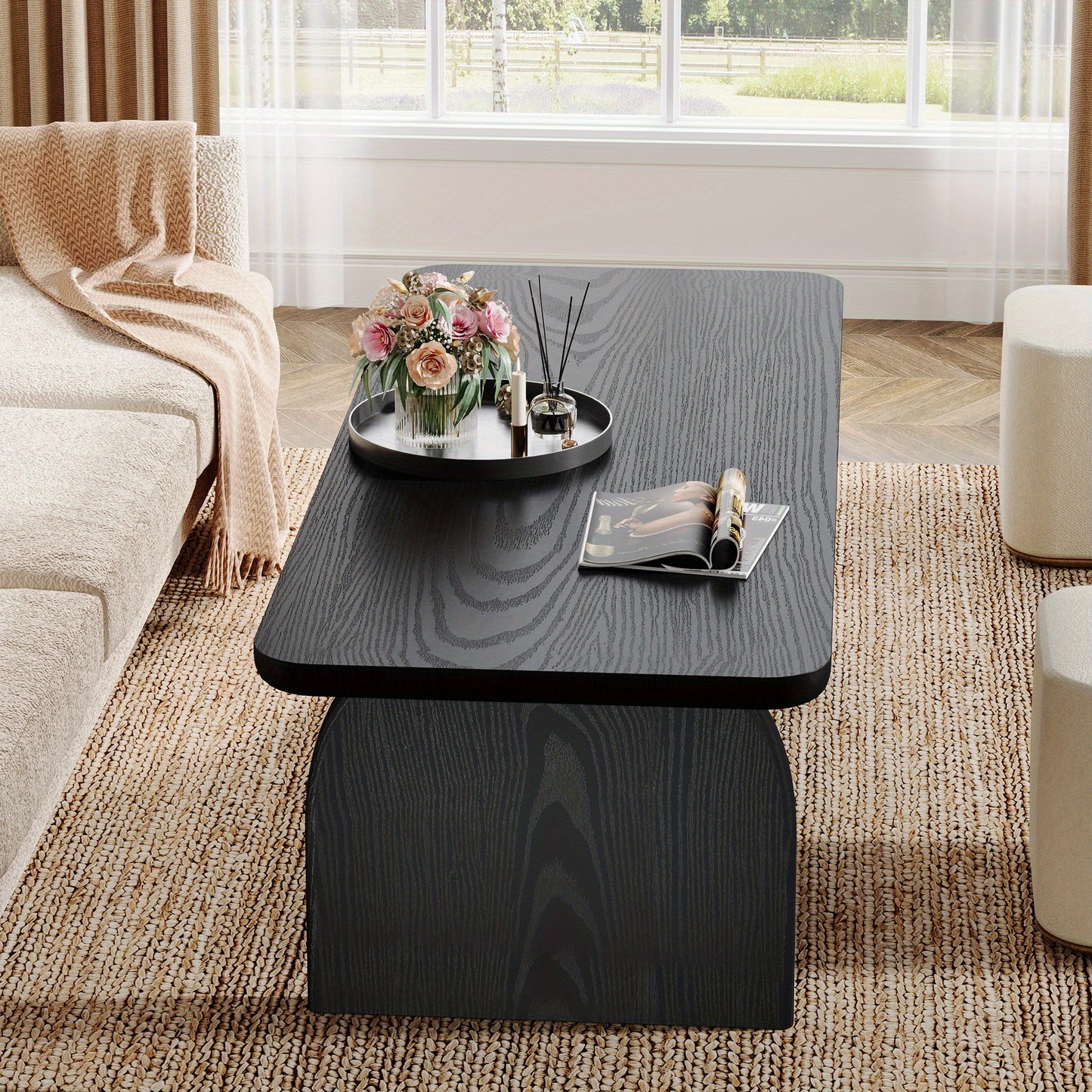 Salontafel – Woonkamertafel – Koffietafel – Bijzettafel – Tafel – Ruimtebesparend Design – Stevige Houtconstructie – 47 Inch – Rustieke Bruine Afwerking