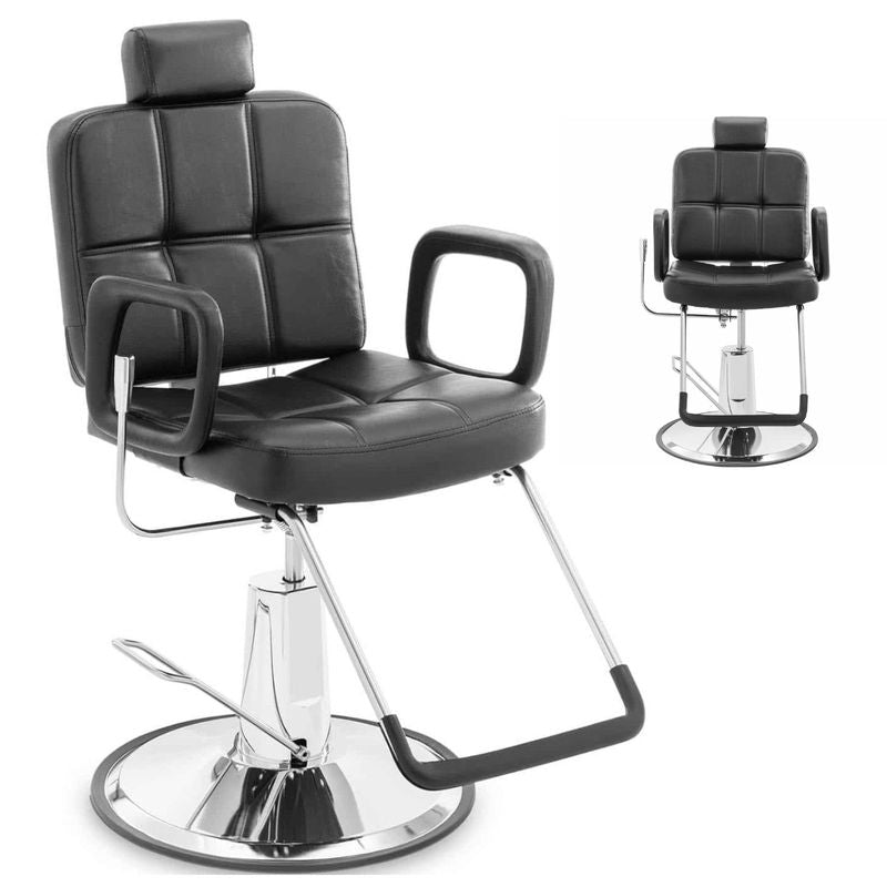 Barber's Cosmetic Chair with Headrest and Footrest Physa KESWICK - Black - QUORE